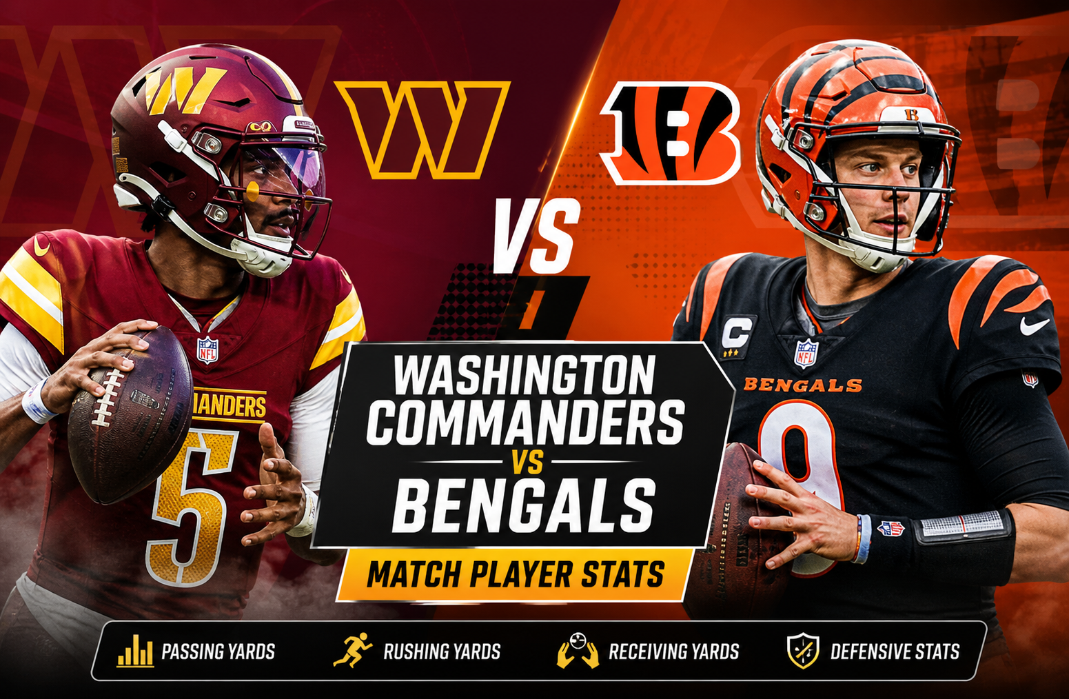 Washington Commanders vs Bengals Match Player Stats