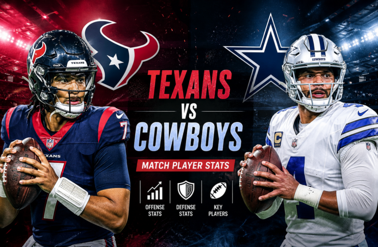 Houston Texans vs Dallas Cowboys Match Player Stats